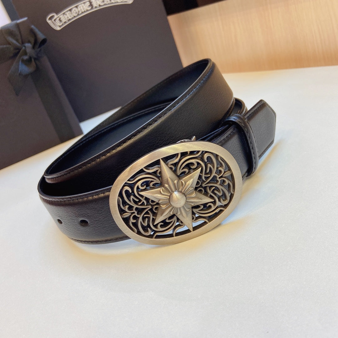CHROME HEARTS Oval Cross Belt-3.7cm
