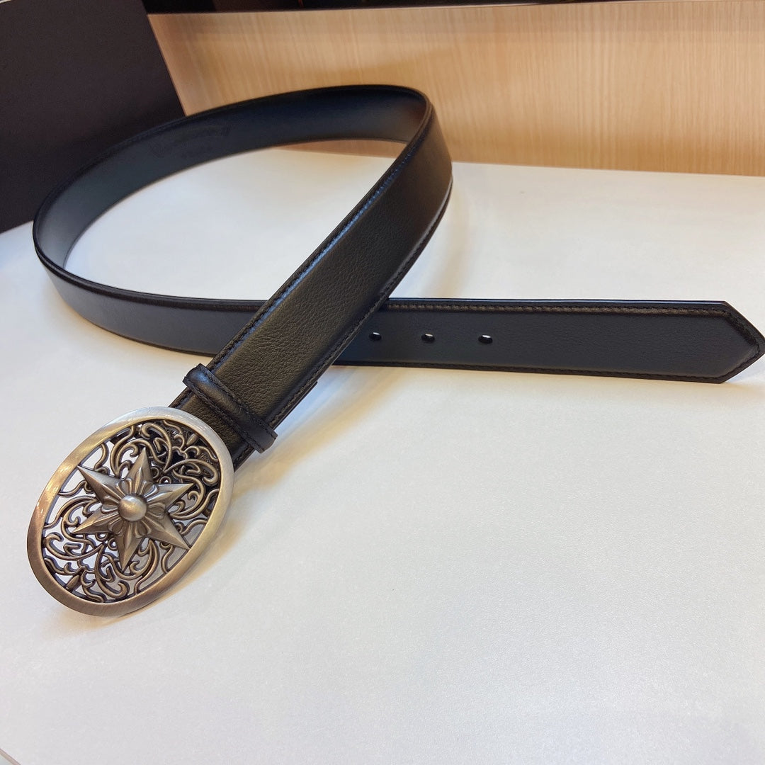 CHROME HEARTS Oval Cross Belt-3.7cm