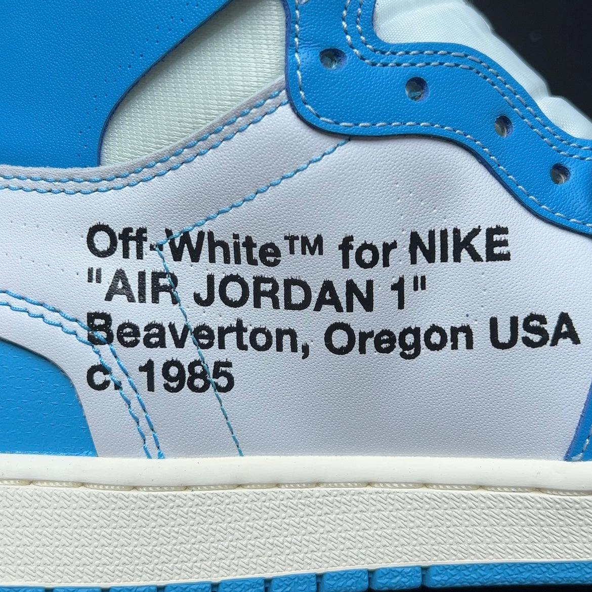 【LJR】Off-White × Nike Air Jordan 1 High UNC "White/Dark Powder Blue"LJR