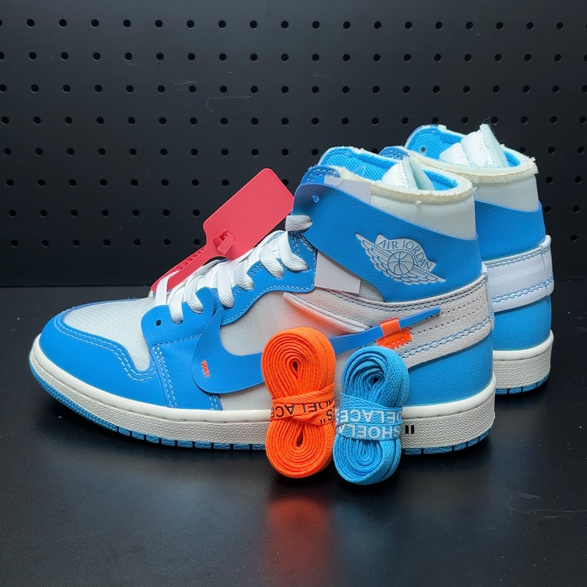 【LJR】Off-White × Nike Air Jordan 1 High UNC "White/Dark Powder Blue"LJR