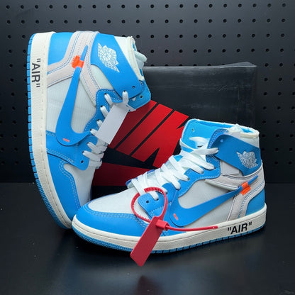 【LJR】Off-White × Nike Air Jordan 1 High UNC "White/Dark Powder Blue"LJR