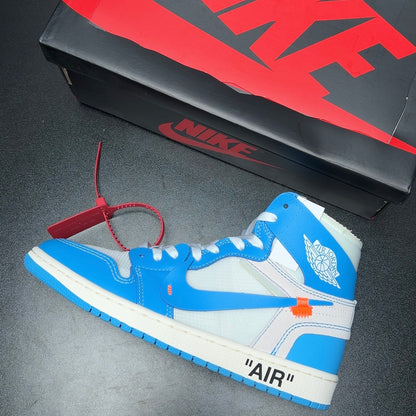 【LJR】Off-White × Nike Air Jordan 1 High UNC "White/Dark Powder Blue"LJR