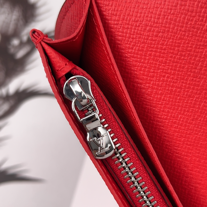 Louis Vuitton x Supreme Portefeuille Brazza Long Wallet in Red Epi Leather