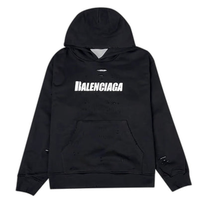 Balenciaga Caps SS22 logo hole-effect fleece sweatshirt