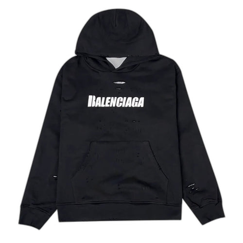 Balenciaga Caps SS22 logo hole-effect fleece sweatshirt