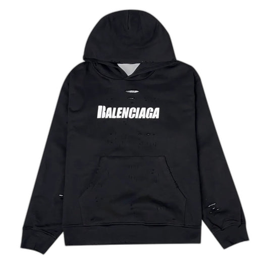 Balenciaga Caps SS22 logo hole-effect fleece sweatshirt