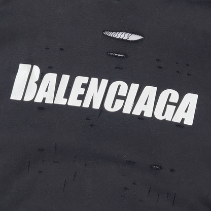 Balenciaga Caps SS22 logo hole-effect fleece sweatshirt