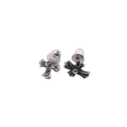 CHROME HEARTS Long Cross Flower Earrings