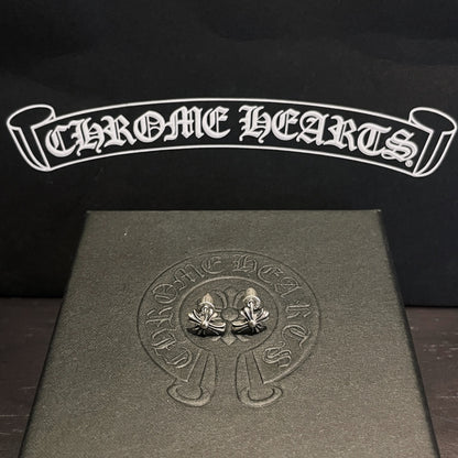 CHROME HEARTS Long Cross Flower Earrings