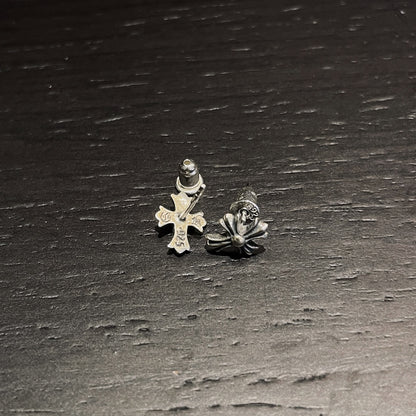 CHROME HEARTS Long Cross Flower Earrings