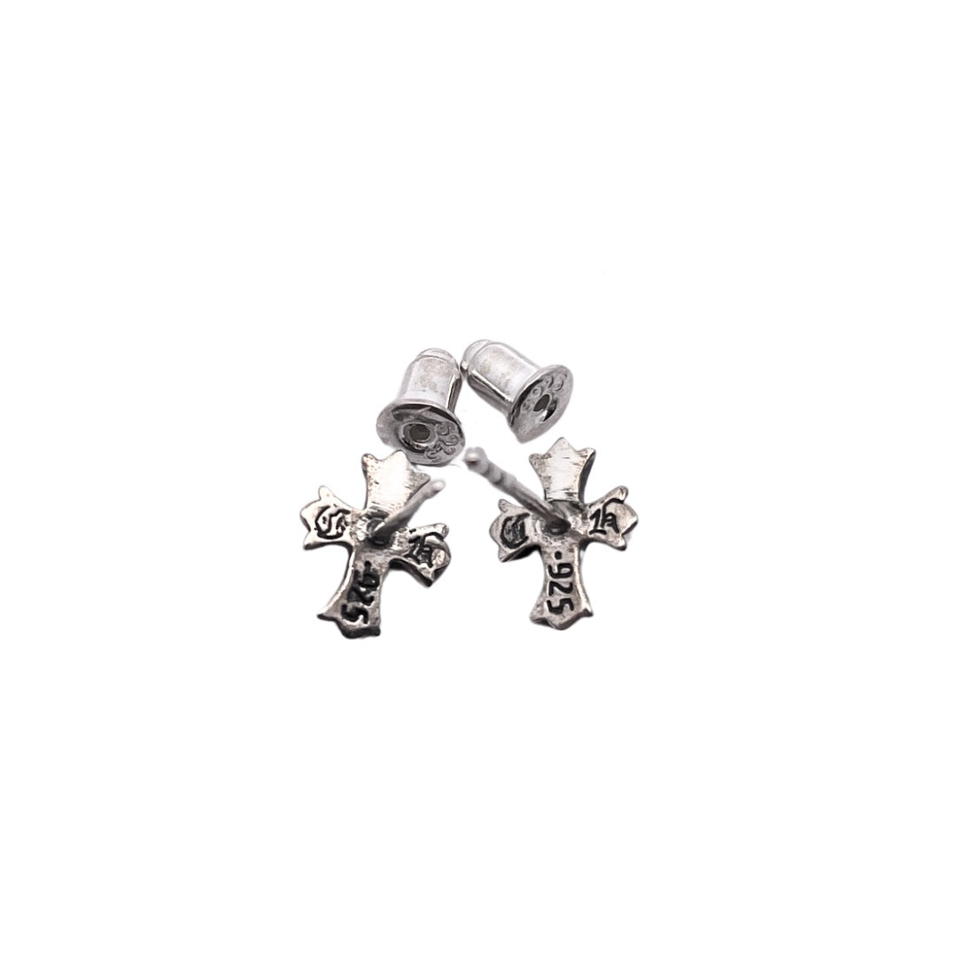 CHROME HEARTS Long Cross Flower Earrings