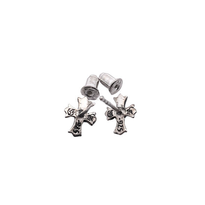 CHROME HEARTS Long Cross Flower Earrings