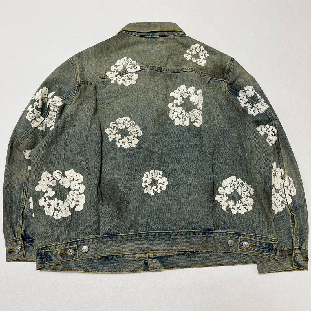 Denim Tears Men's Dirty Wash Wreath Type-2 Jacket