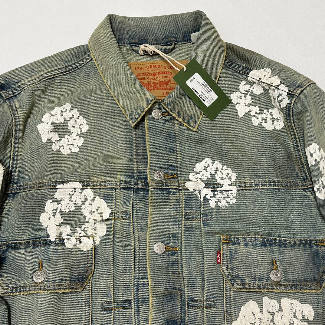 Denim Tears Men's Dirty Wash Wreath Type-2 Jacket