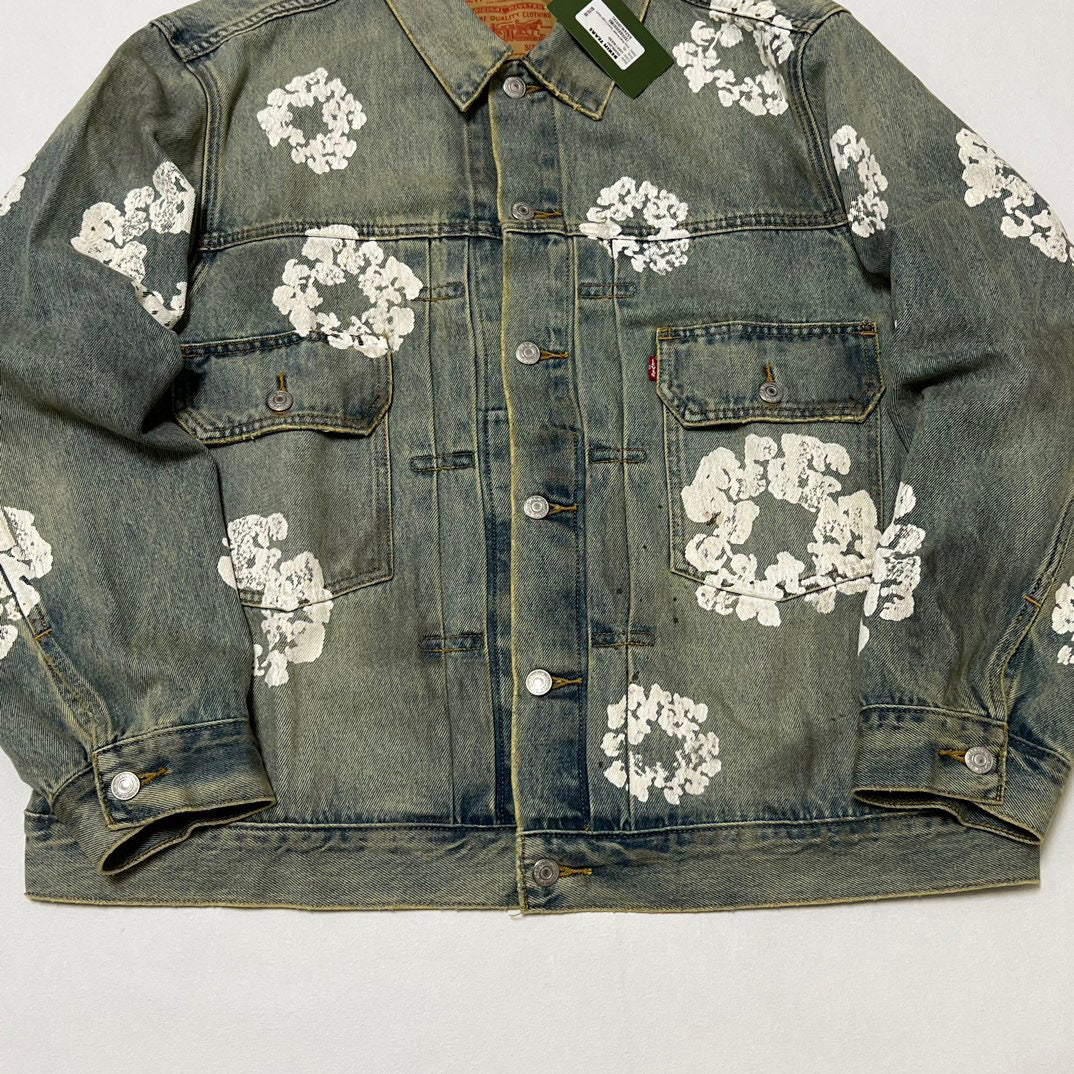 Denim Tears Men's Dirty Wash Wreath Type-2 Jacket