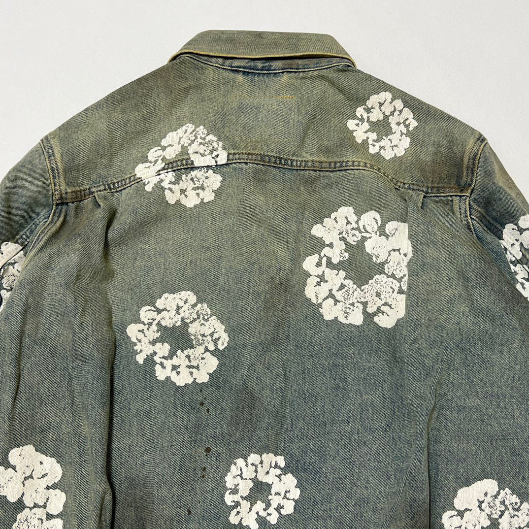 Denim Tears Men's Dirty Wash Wreath Type-2 Jacket