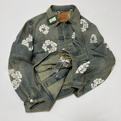 Denim Tears Men's Dirty Wash Wreath Type-2 Jacket