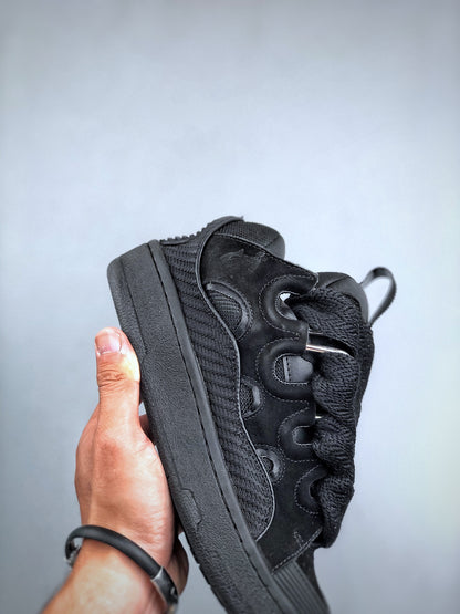 Lanvin Curb Sneakers 'Black Glitter Spray'