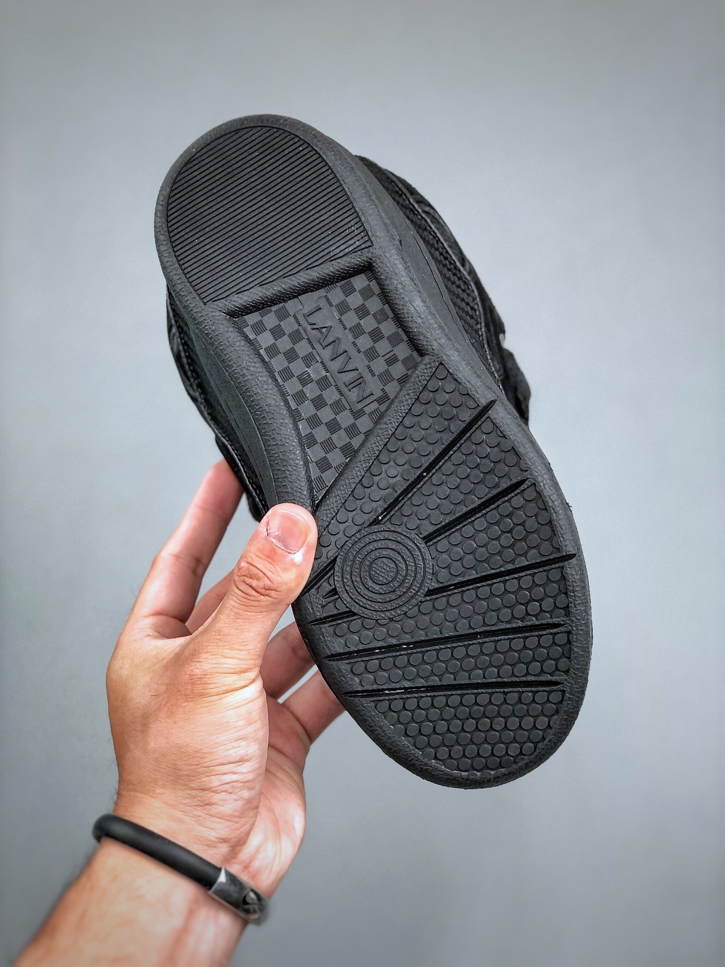 Lanvin Curb Sneakers 'Black Glitter Spray'