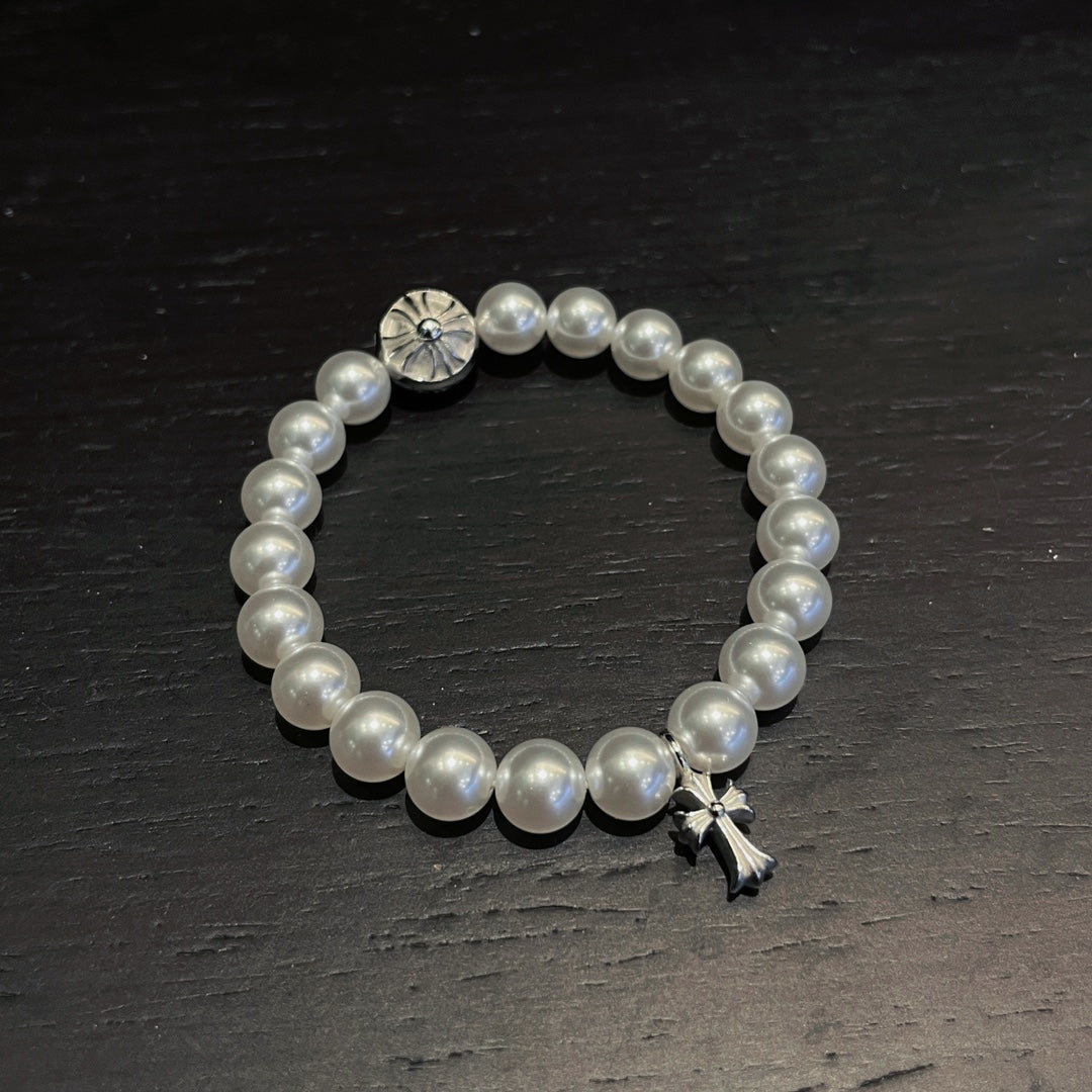 CHROME HEARTS Cross Pearl Bracelet
