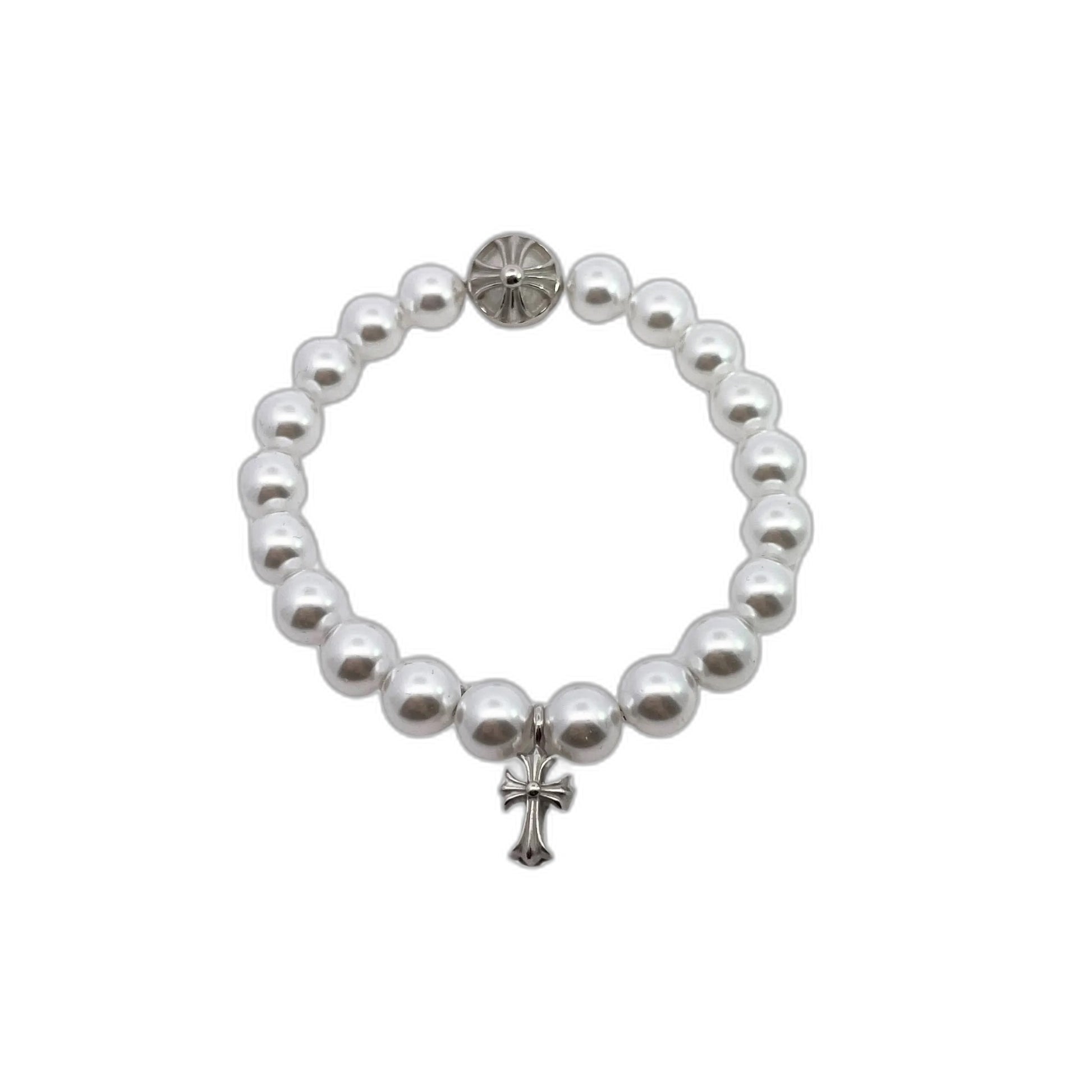 𝐂𝐡𝐫𝐨𝐦𝐞 𝐡𝐞𝐚𝐫𝐭𝐬 Pearl Cross Bracelet