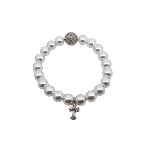 𝐂𝐡𝐫𝐨𝐦𝐞 𝐡𝐞𝐚𝐫𝐭𝐬 Pearl Cross Bracelet