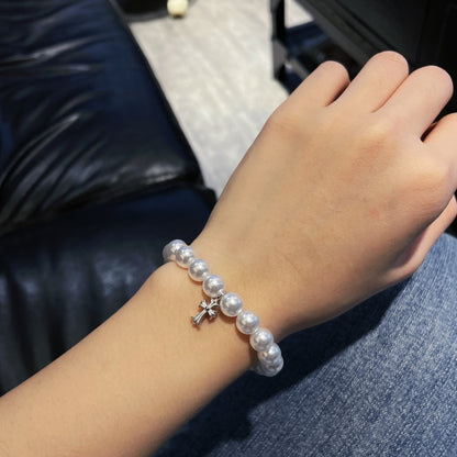 CHROME HEARTS Cross Pearl Bracelet