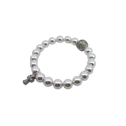 𝐂𝐡𝐫𝐨𝐦𝐞 𝐡𝐞𝐚𝐫𝐭𝐬 Pearl Cross Bracelet