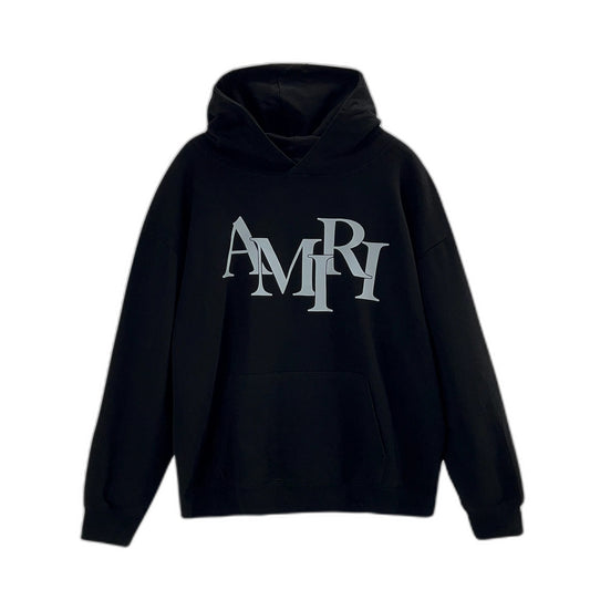 Amiri Staggered Logo Hoodie 'Black'