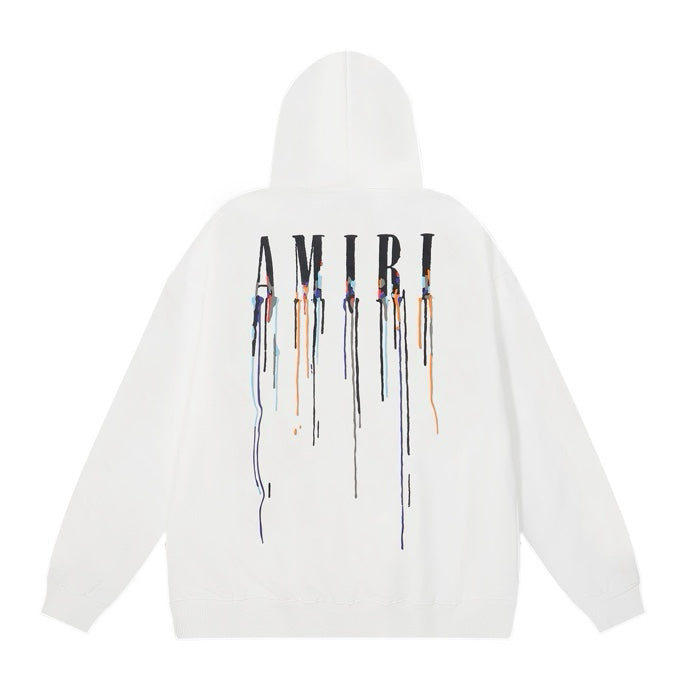 Amiri Embroidered Paint-Drip Hoodie
