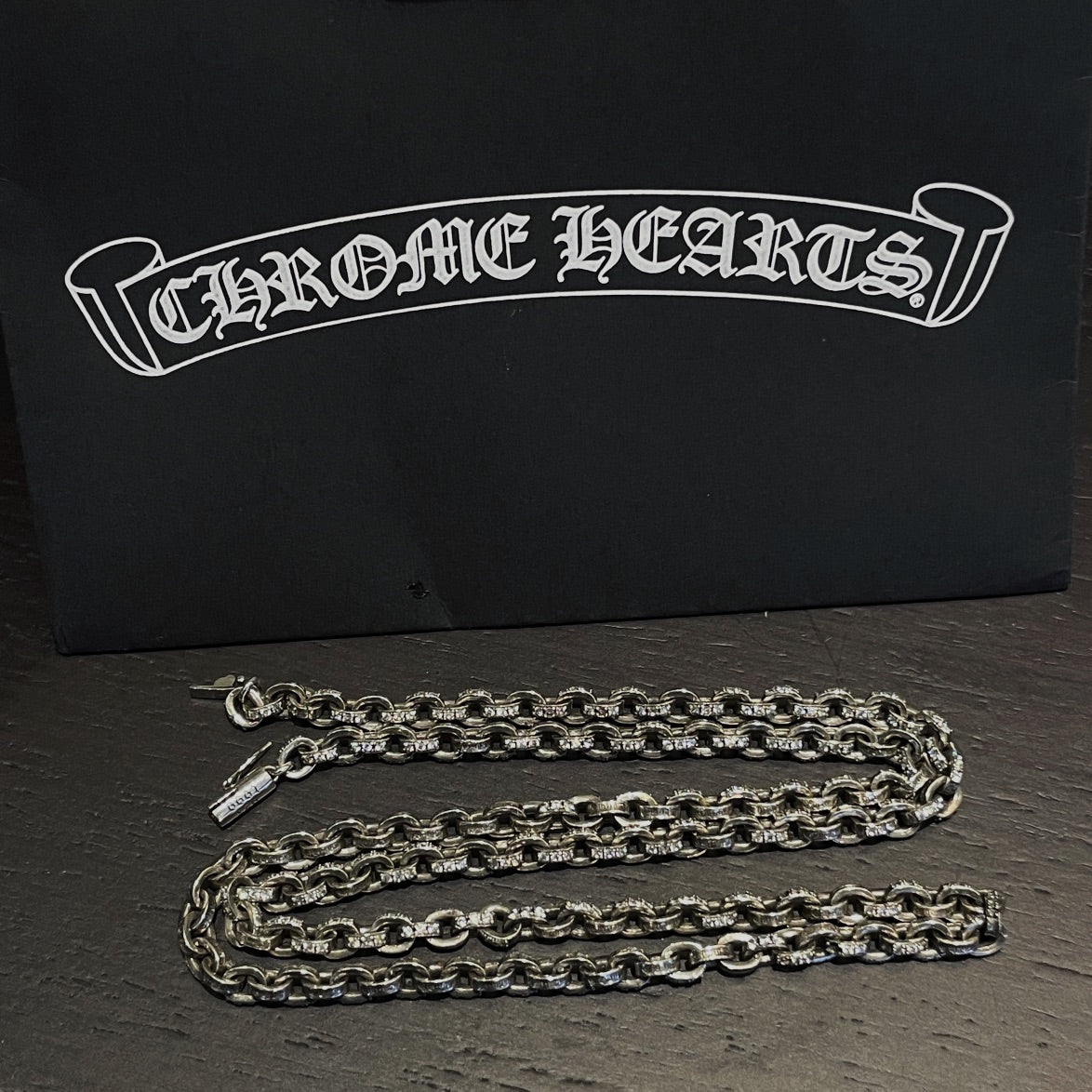 𝐂𝐡𝐫𝐨𝐦𝐞 𝐡𝐞𝐚𝐫𝐭𝐬 stone inlaid letter necklace