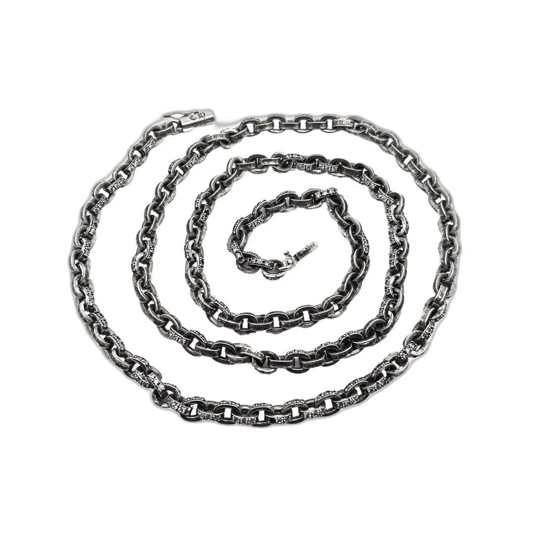 𝐂𝐡𝐫𝐨𝐦𝐞 𝐡𝐞𝐚𝐫𝐭𝐬 stone inlaid letter necklace