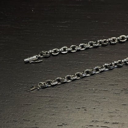 𝐂𝐡𝐫𝐨𝐦𝐞 𝐡𝐞𝐚𝐫𝐭𝐬 stone inlaid letter necklace