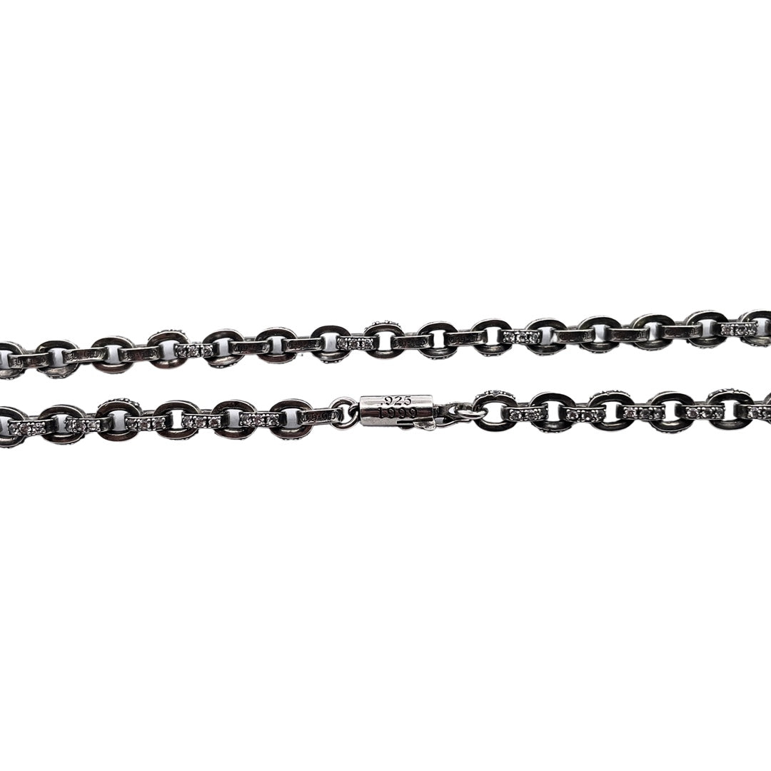 𝐂𝐡𝐫𝐨𝐦𝐞 𝐡𝐞𝐚𝐫𝐭𝐬 stone inlaid letter necklace