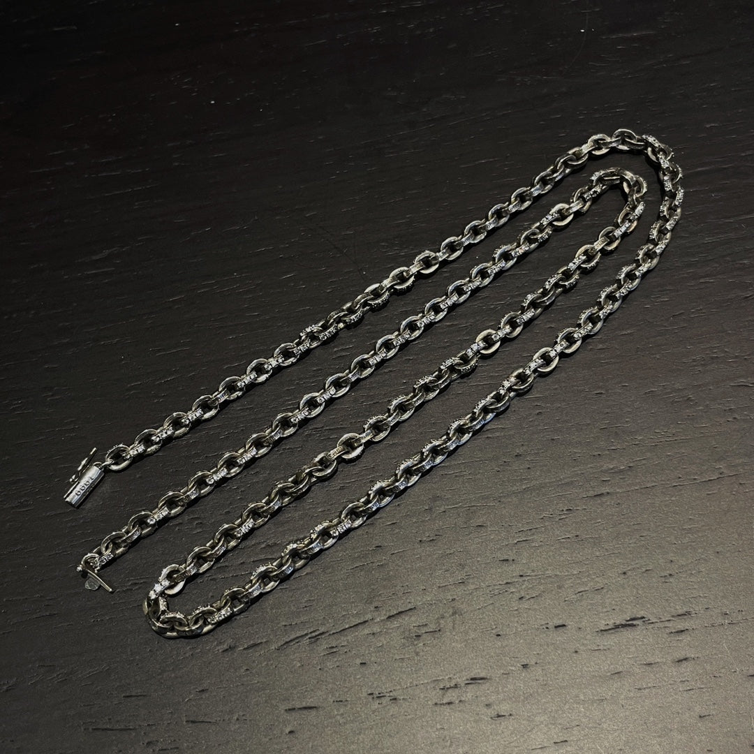 𝐂𝐡𝐫𝐨𝐦𝐞 𝐡𝐞𝐚𝐫𝐭𝐬 stone inlaid letter necklace