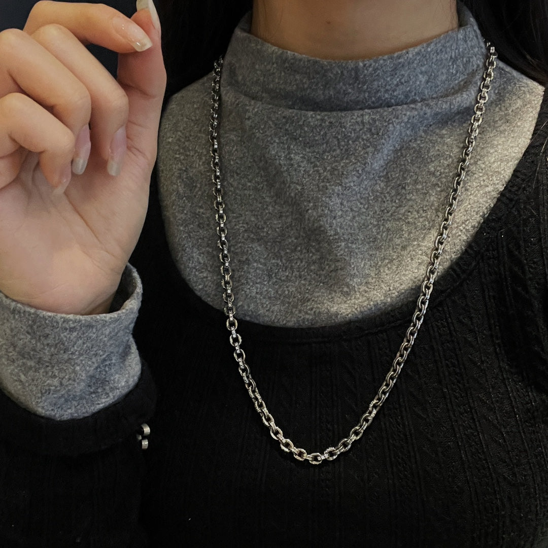 𝐂𝐡𝐫𝐨𝐦𝐞 𝐡𝐞𝐚𝐫𝐭𝐬 stone inlaid letter necklace