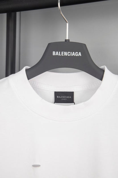 Balenciaga printed frayed holed T-shirt