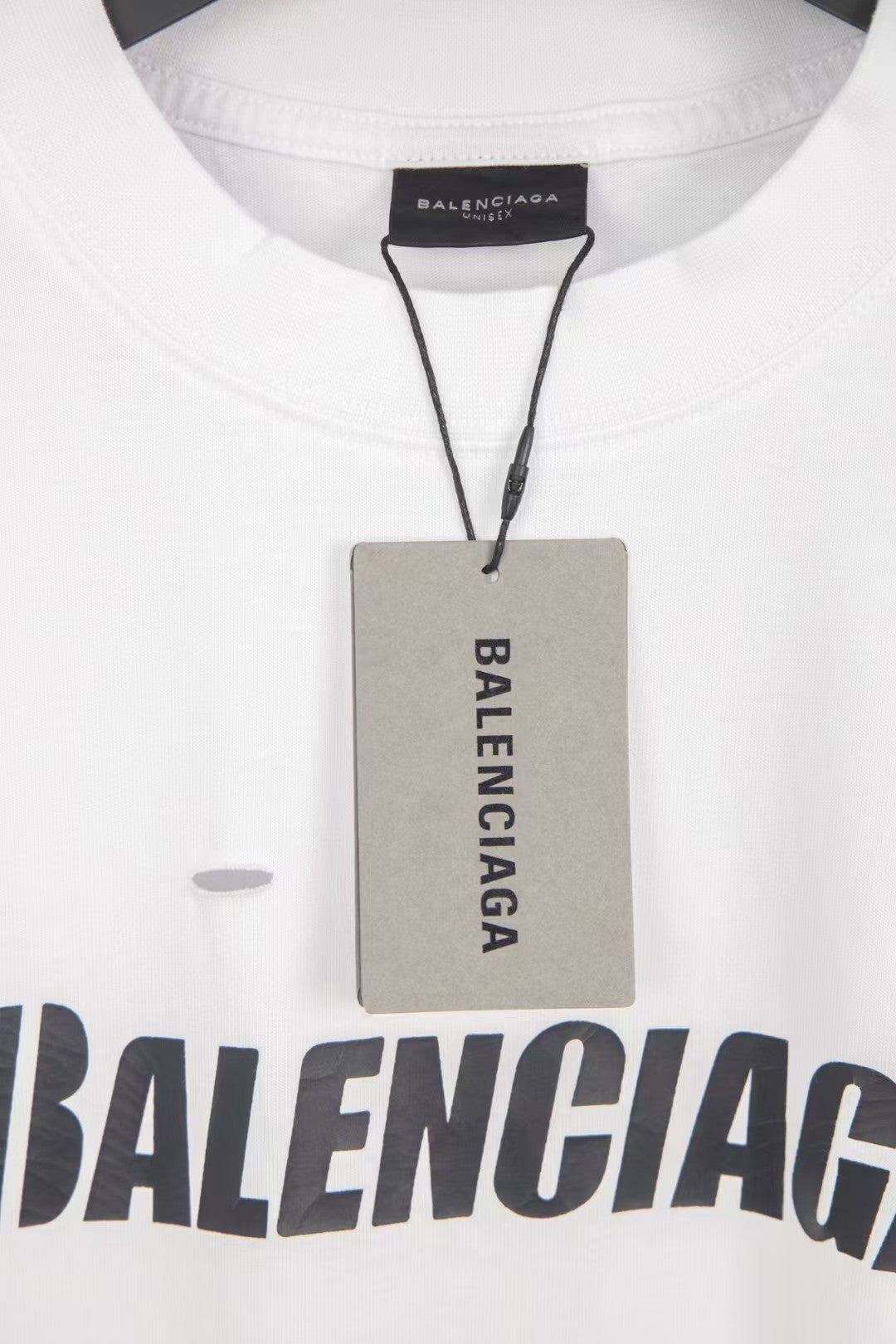 Balenciaga printed frayed holed T-shirt