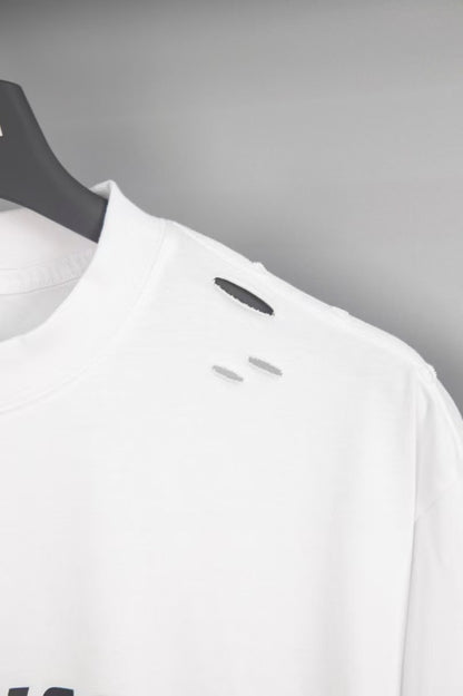 Balenciaga printed frayed holed T-shirt