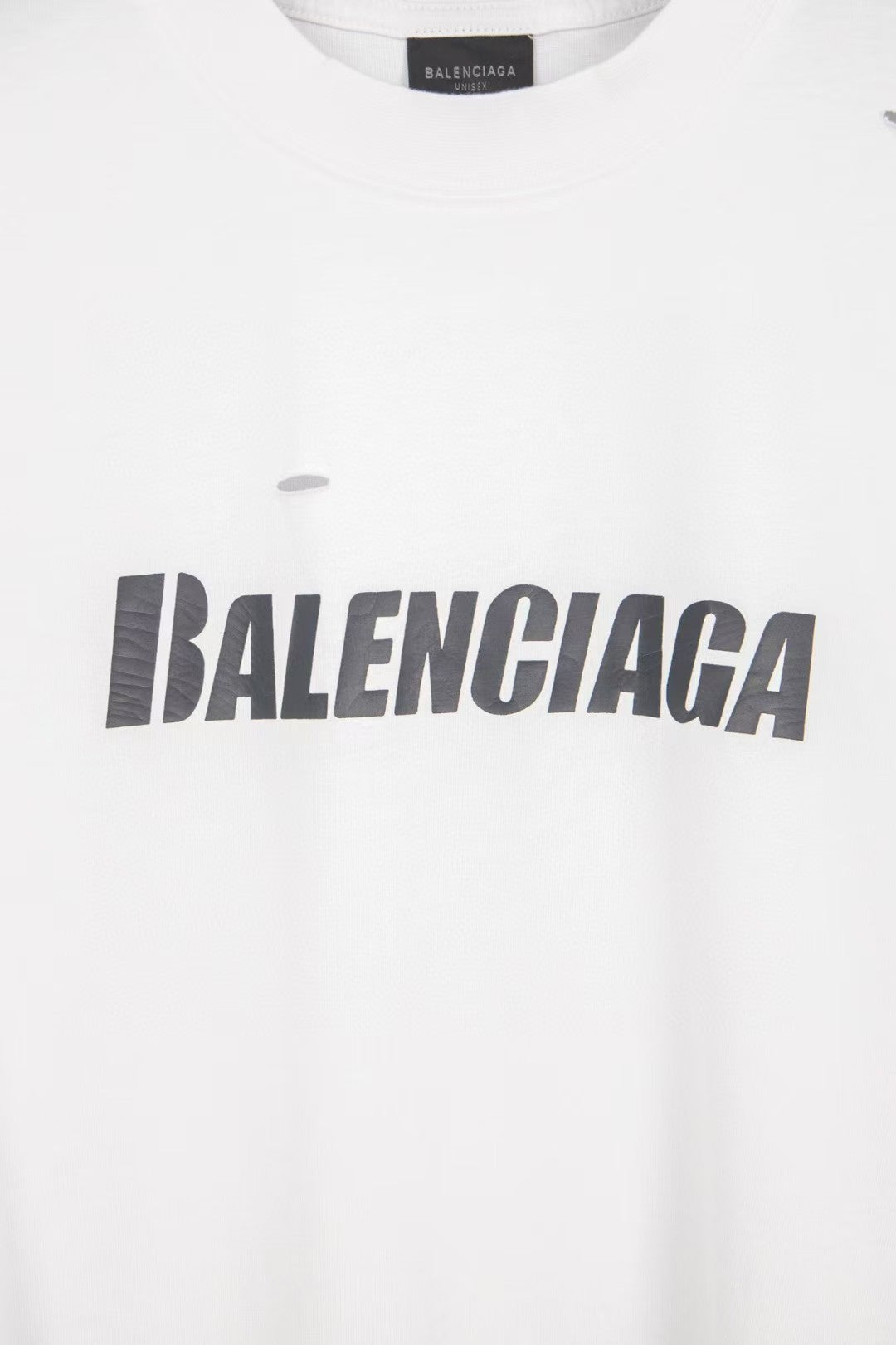 Balenciaga printed frayed holed T-shirt