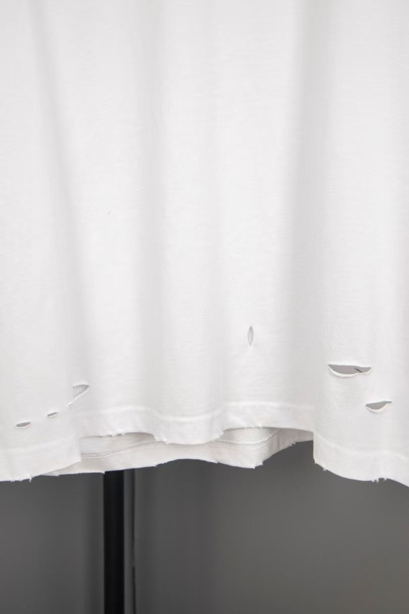 Balenciaga printed frayed holed T-shirt