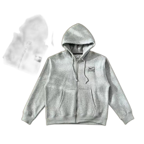 Nike x Stussy Full-Zip Fleece Hoodie "Gray"