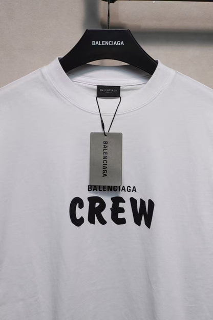 Balenciaga Crew Alphabet Printing Short Sleeve 'White'