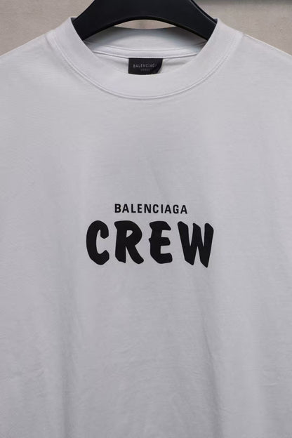 Balenciaga Crew Alphabet Printing Short Sleeve 'White'