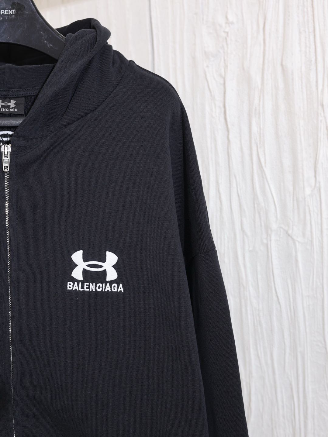 Balenciaga x Under Armour Zip-Up Hoodie 'Black White'