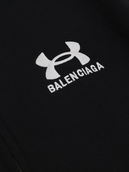Balenciaga x Under Armour Zip-Up Hoodie 'Black White'