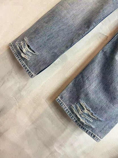 BALENCIAGA*Selvedge organic denim pants with integrated belt