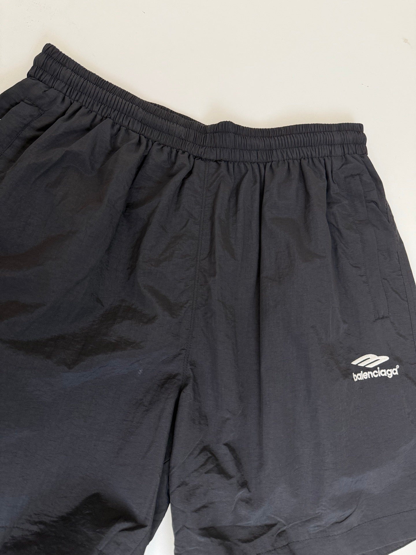 Balenciaga 3B Sports Icon Tracksuit Shorts Black/White Logo