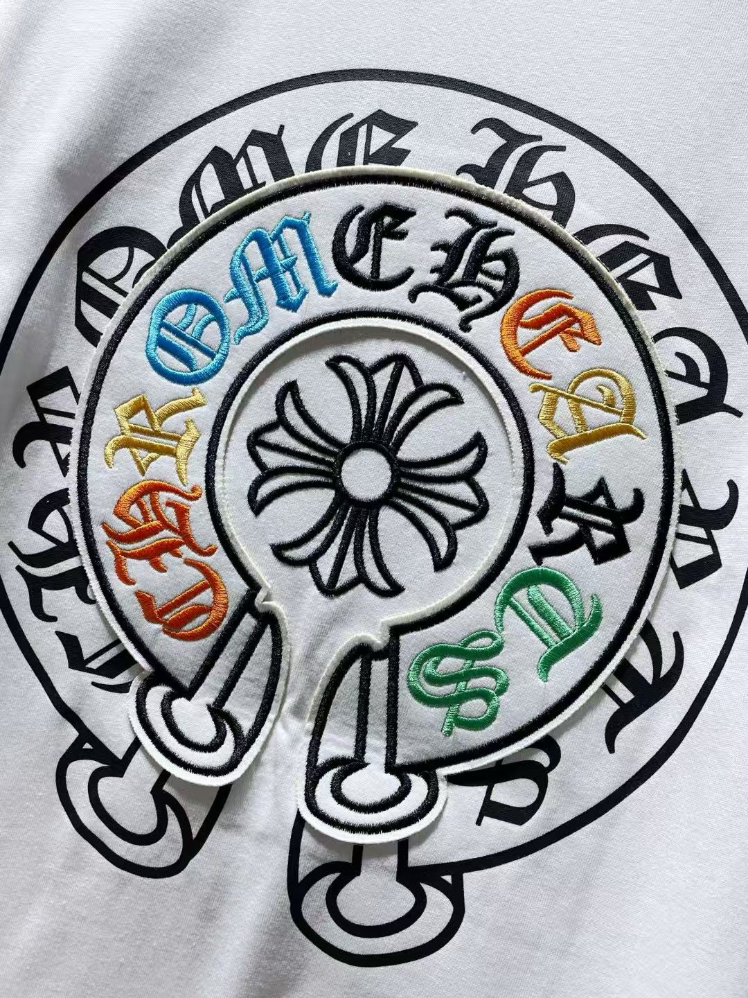 Chrome Hearts horseshoe embroidered short sleeve T-shirt