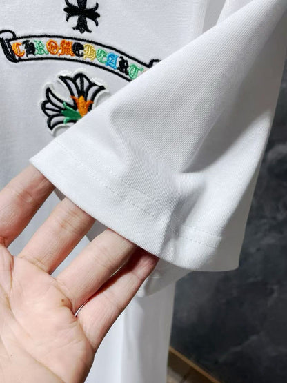 Chrome Hearts horseshoe embroidered short sleeve T-shirt